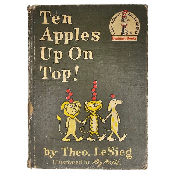 1961 First Edition TEN APPLES UP ON TOP Dr Seuss Theo. LeSieg VINTAGE Book Club - Picture 1 of 9